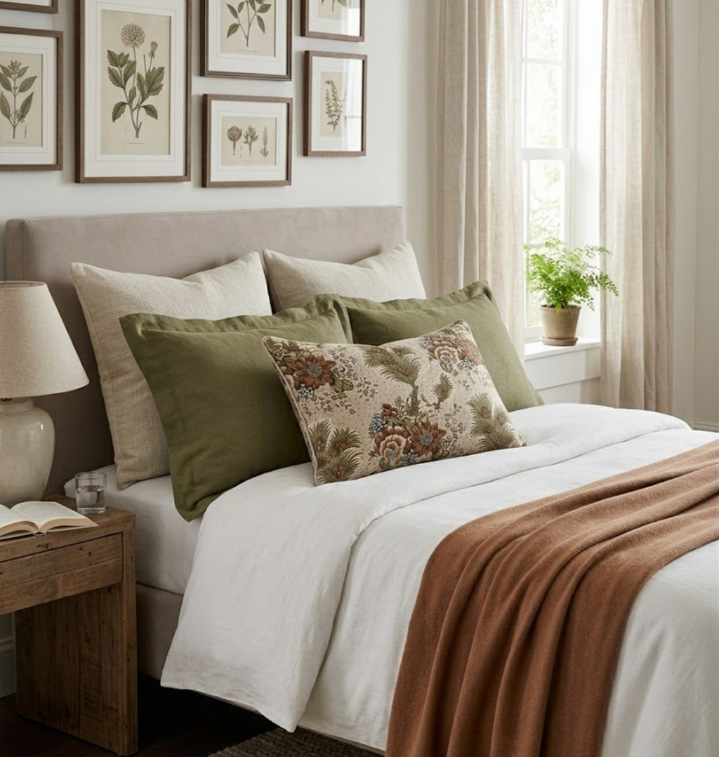 Drexel Hill Floral Pillow Cover in Brown, Thibaut Pillows