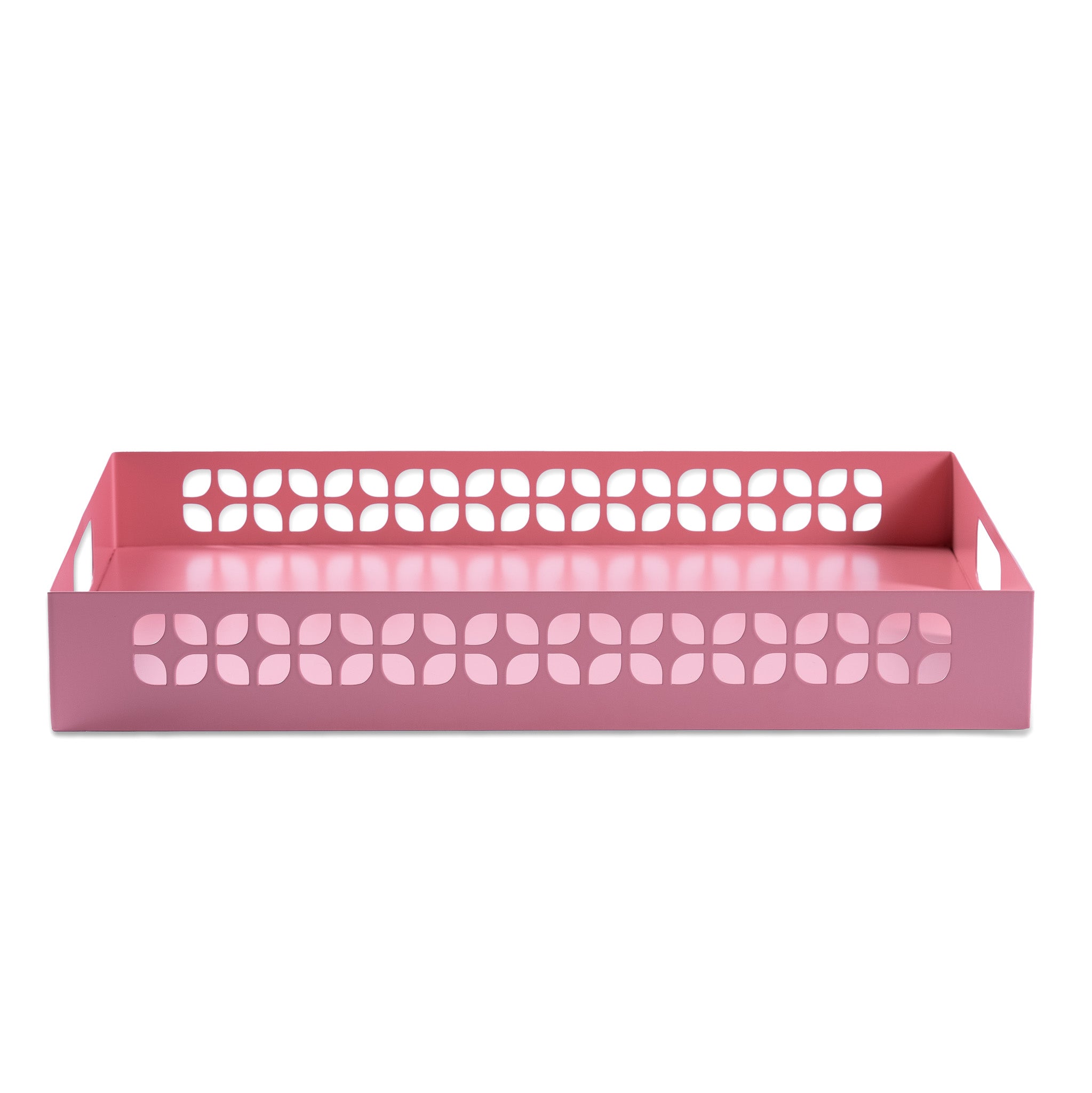 Breeze Block Metal Serving Tray Rectangular-Pink