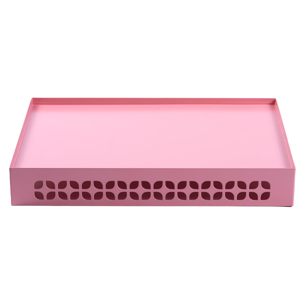 Breeze Block Metal Serving Tray Rectangular-Pink