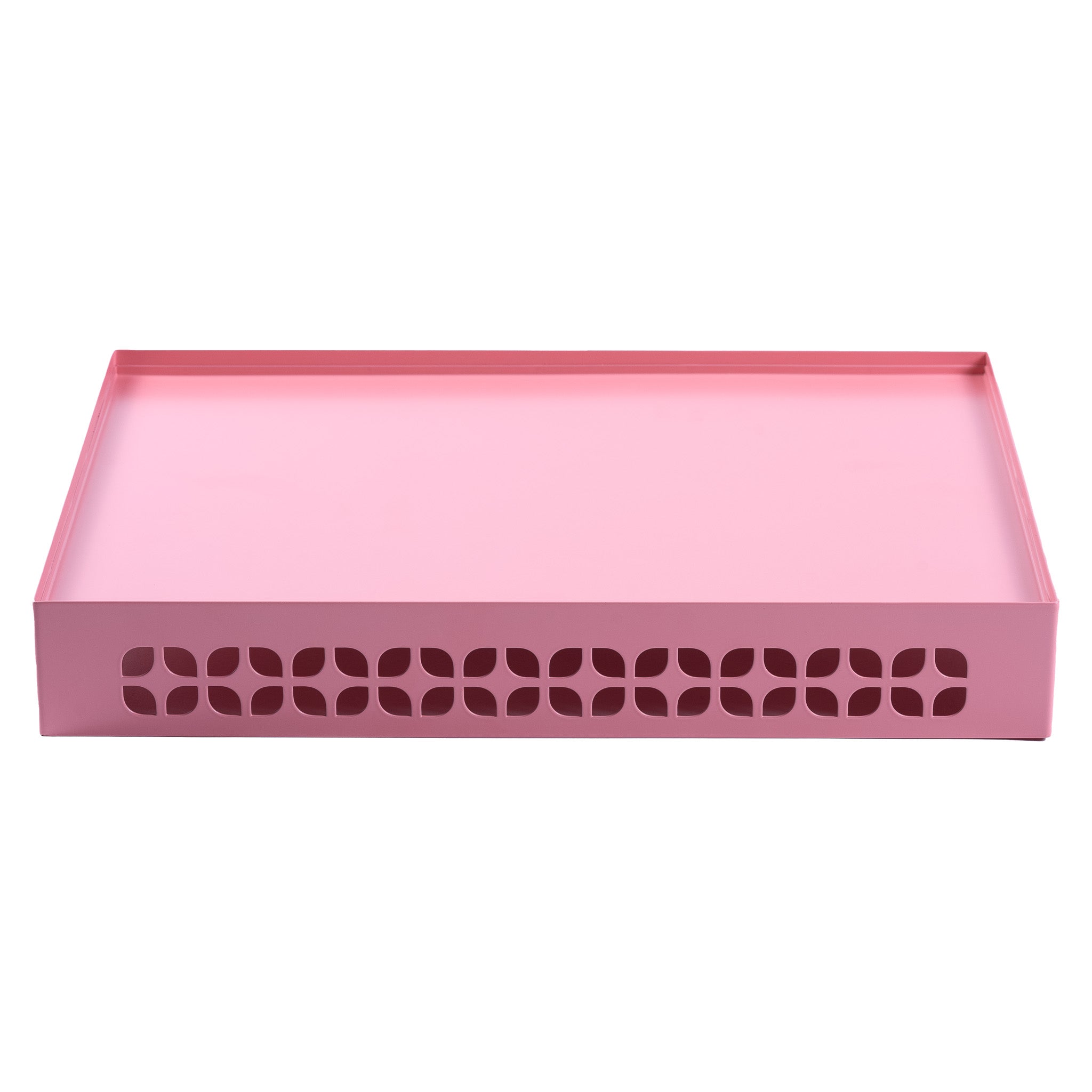 Breeze Block Metal Serving Tray Rectangular-Pink