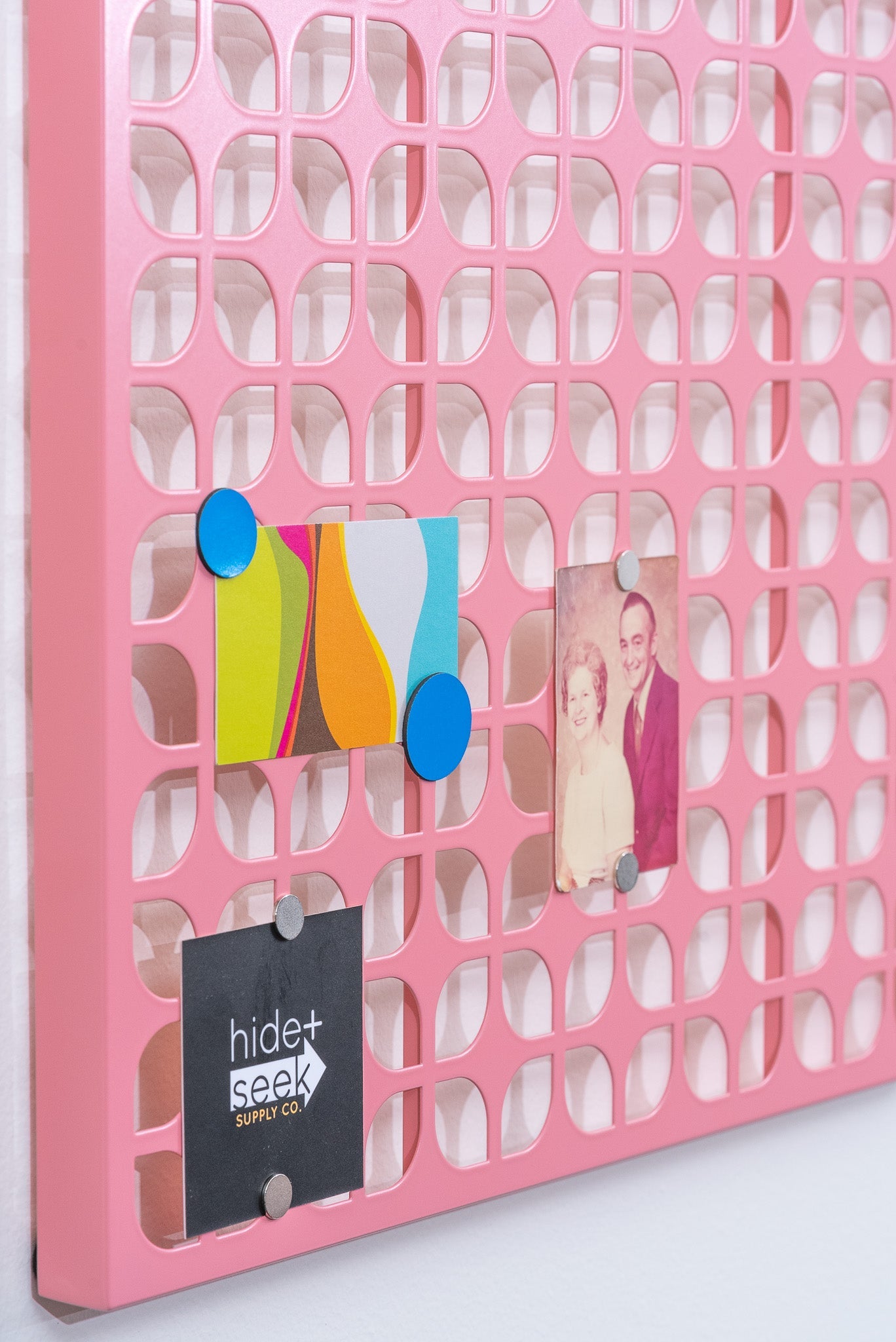 Breeze Block Metal Wall Tile: 15.5" x 15.5" Pink