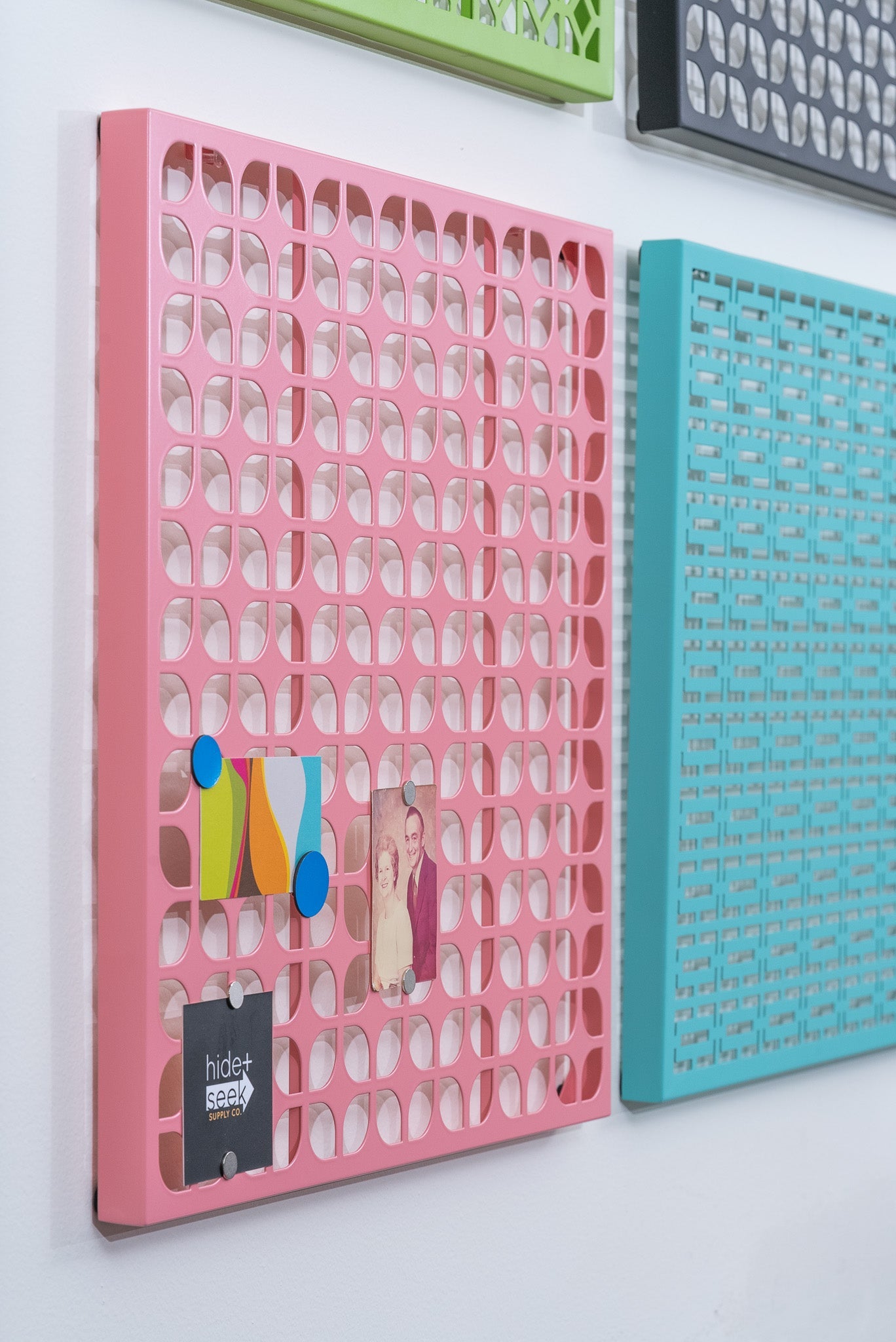 Breeze Block Metal Wall Tile: 15.5" x 15.5" Pink