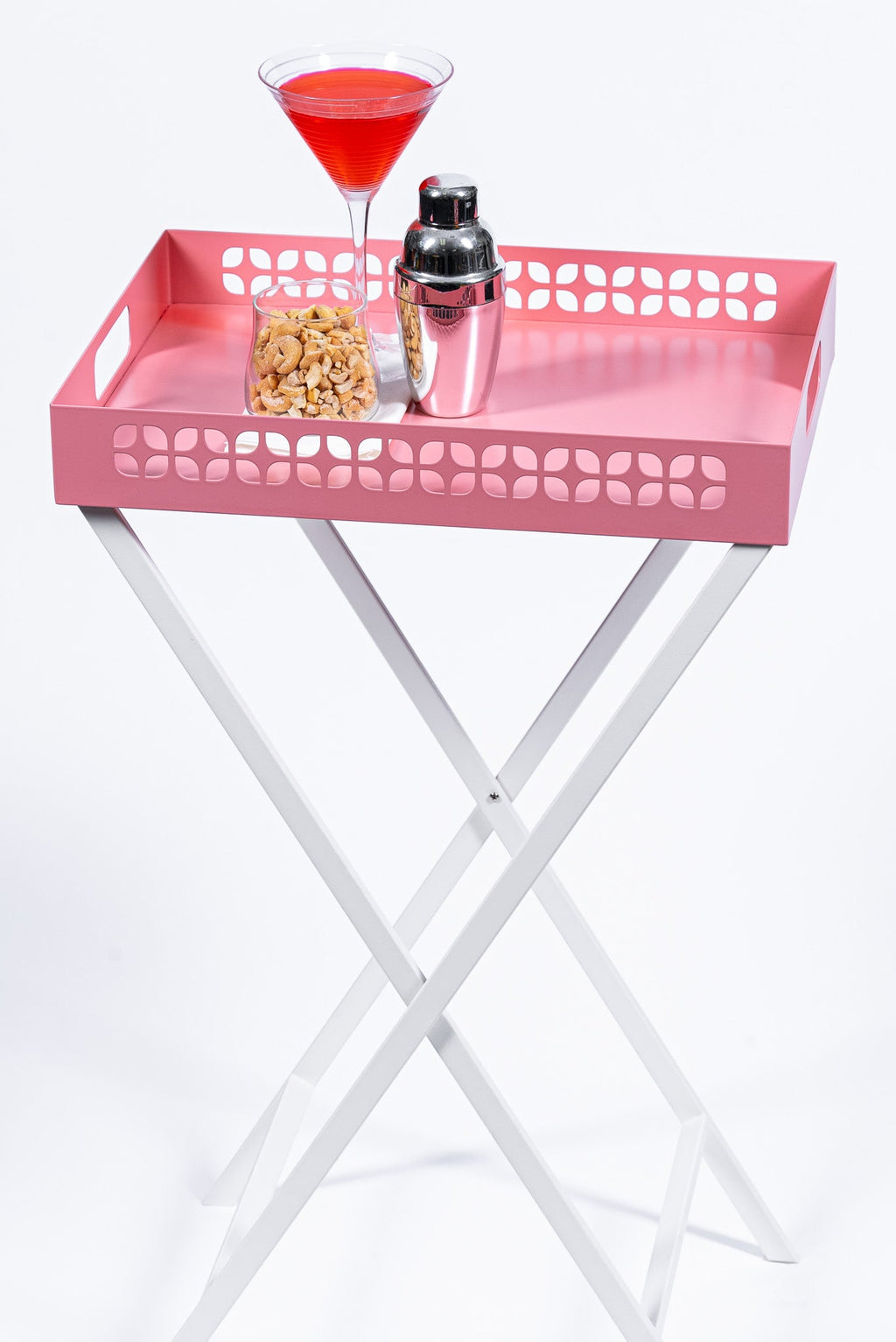 Breeze Block Metal Serving Tray Rectangular-Pink