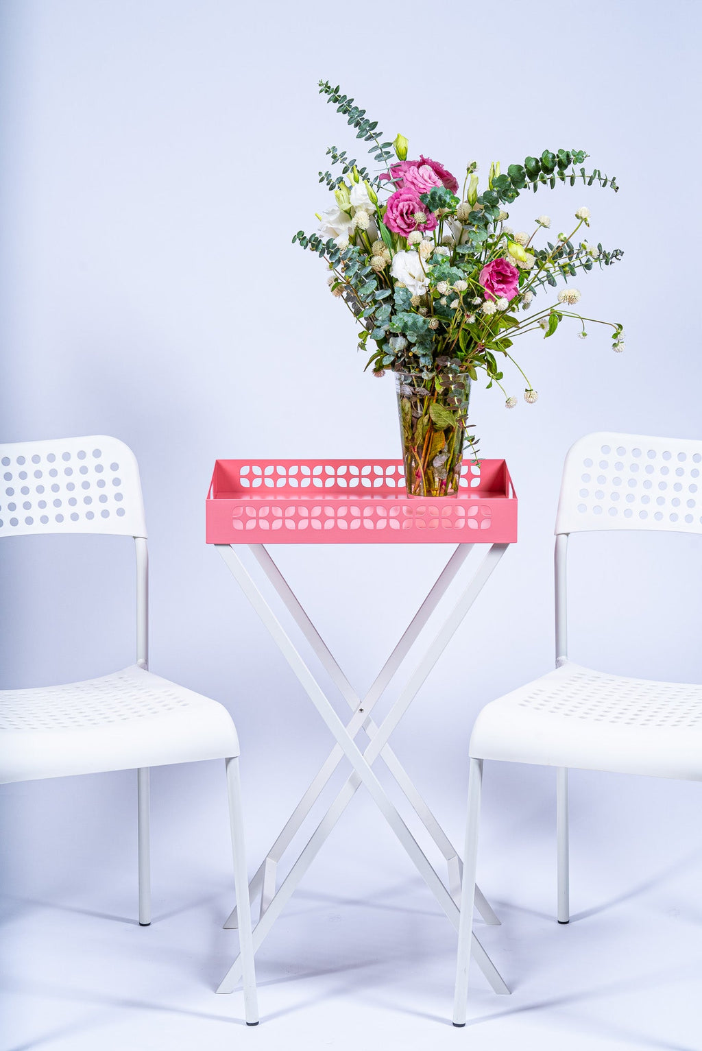 Breeze Block Metal Serving Tray Rectangular-Pink