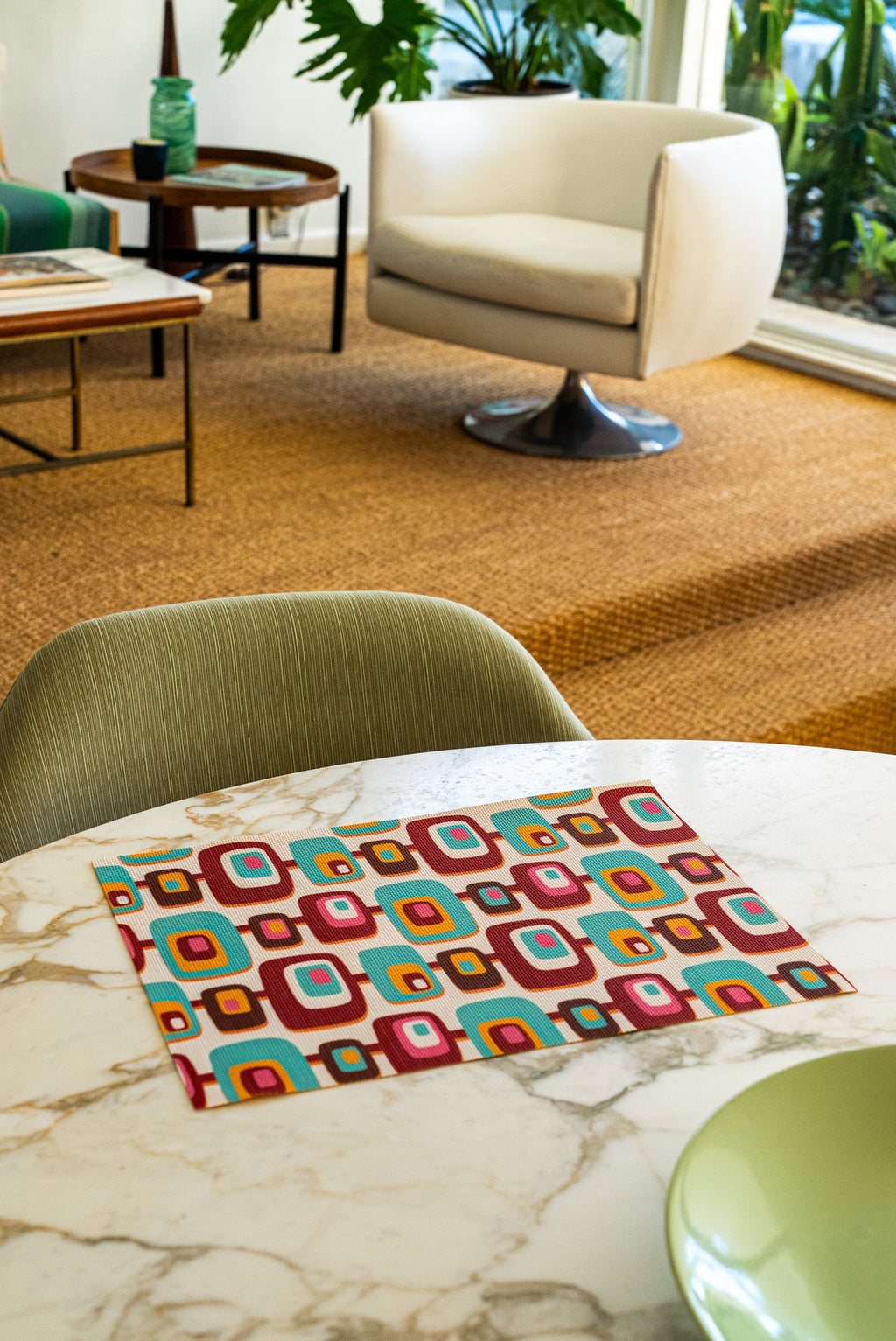 Atomic double-sided Woven Rectangular Placemat - set of 4