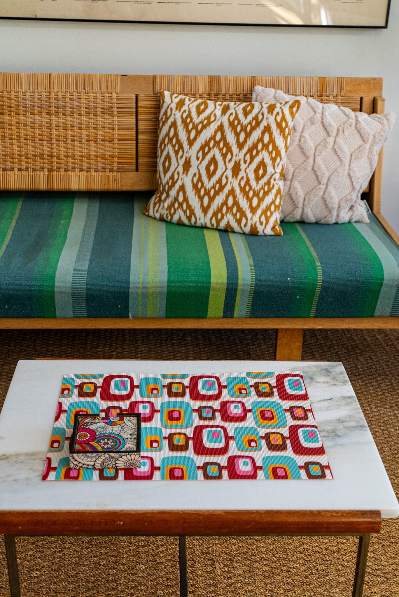 Atomic double-sided Woven Rectangular Placemat - set of 4