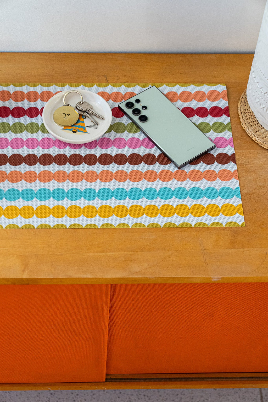 Pom Pom double-sided Woven Rectangular Placemat - set of 4