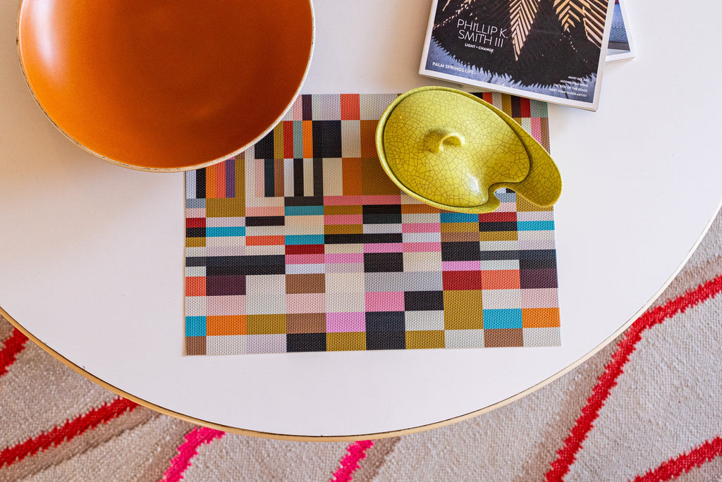 Pixelate double-sided Woven Rectangular Placemat - set of 4