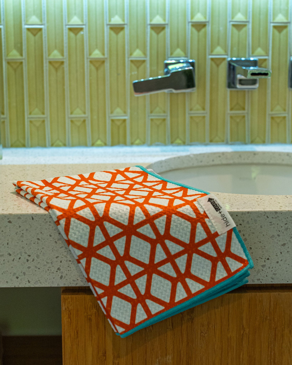 Orange Breeze Block Hand Towel 18" x 24"