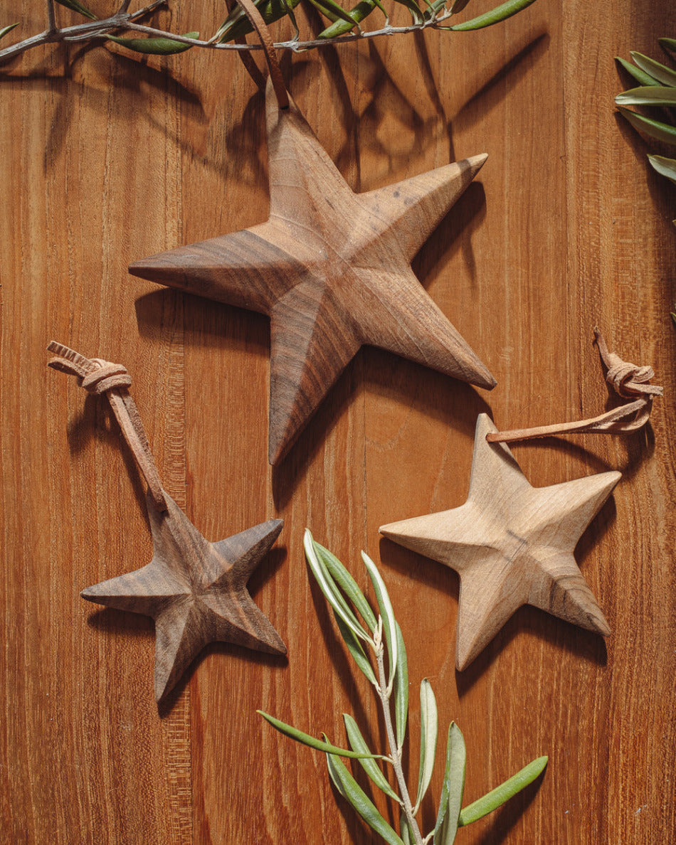 Walnut Star Ornament