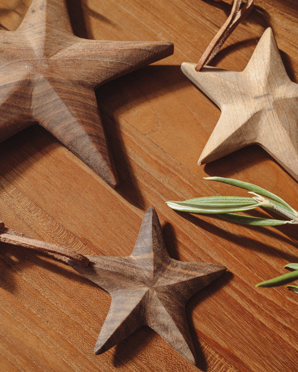 Walnut Star Ornament