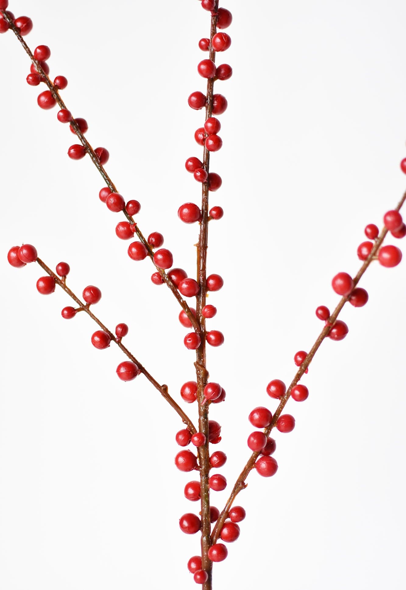28" Faux Outdoor Red Berry Stem