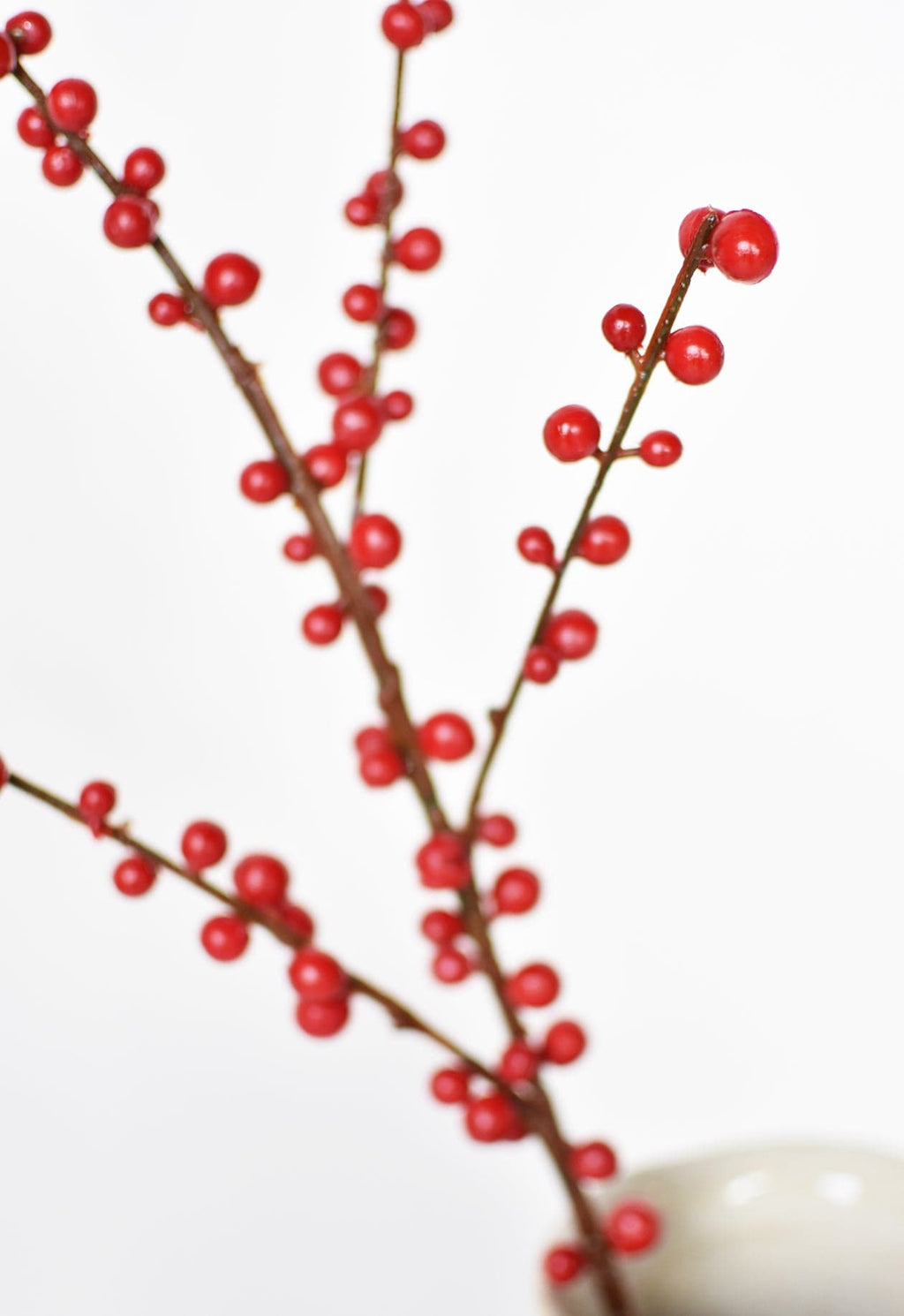 28" Faux Outdoor Red Berry Stem