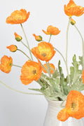 24" Faux Orange Poppy Stem
