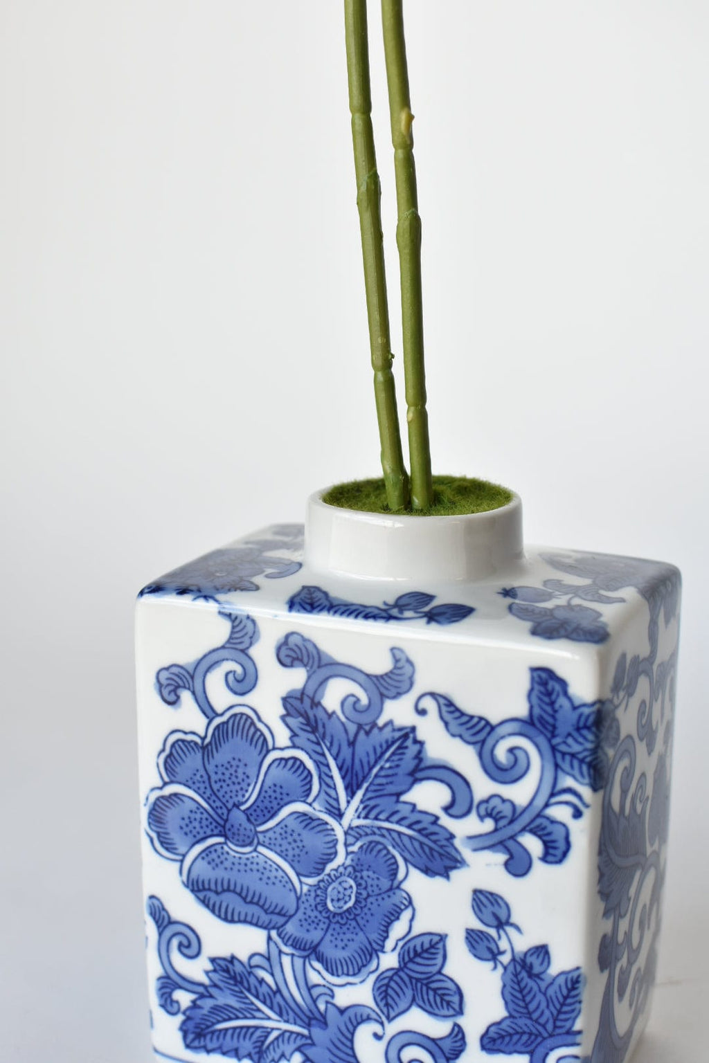 20" Faux Phalaenopsis Orchid in Blue/White Container - 2OR