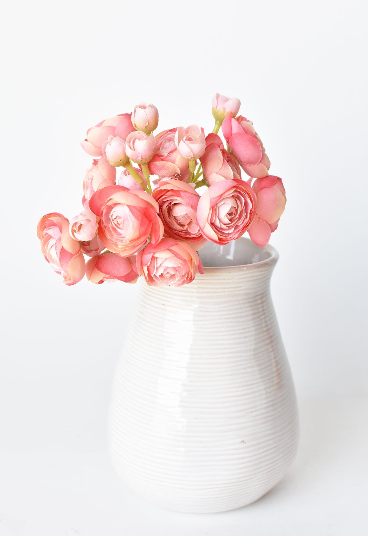 10.5" Faux Light Pink Ranunculus Stem Bundle
