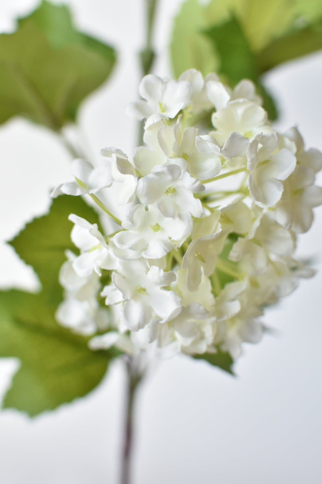 34" Faux White Snowball Hydrangea Stem
