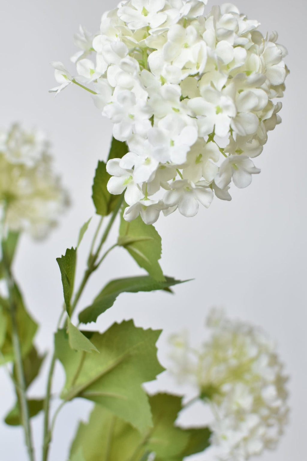 34" Faux White Snowball Hydrangea Stem
