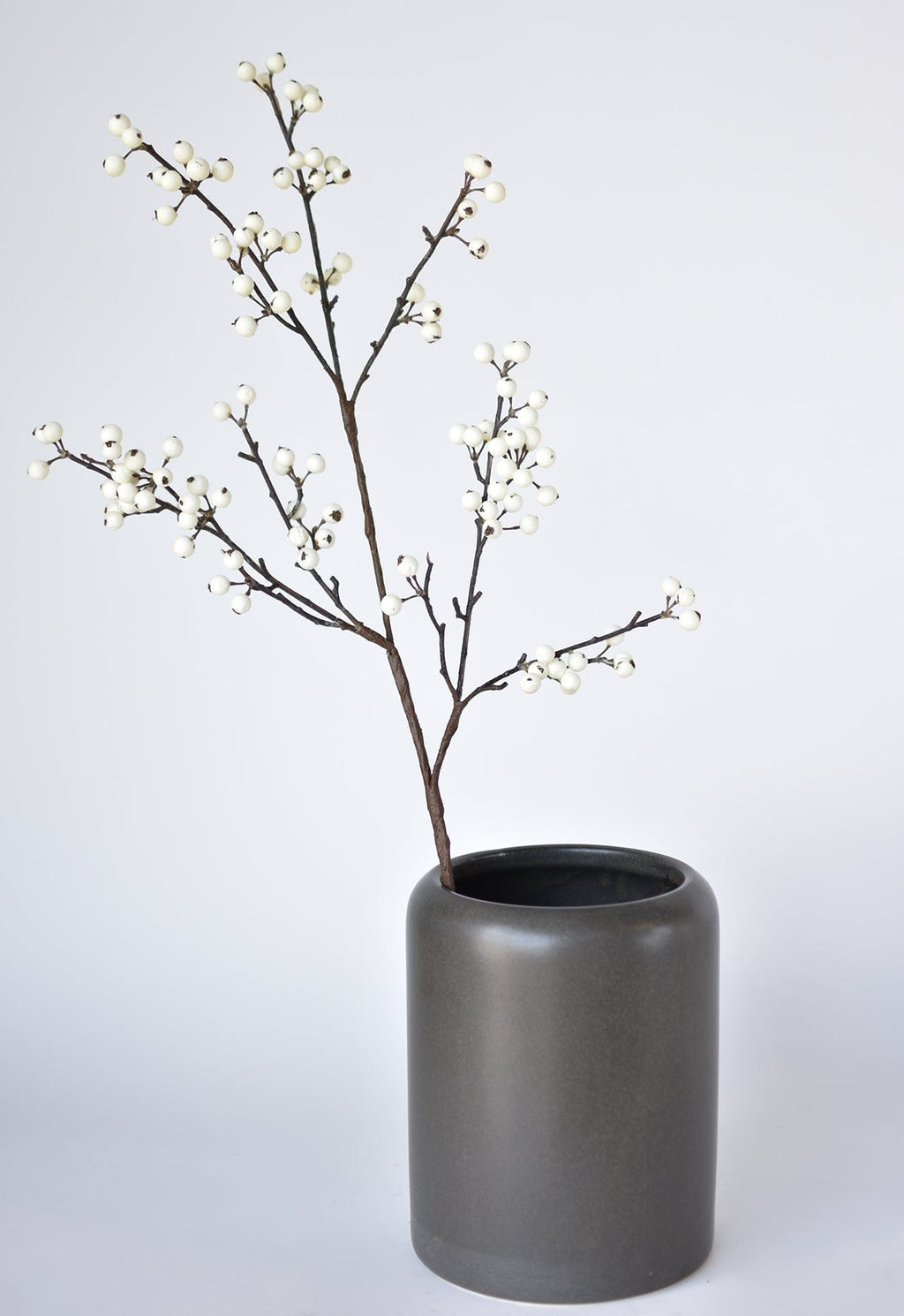 33" Faux White Berry Branch Stem
