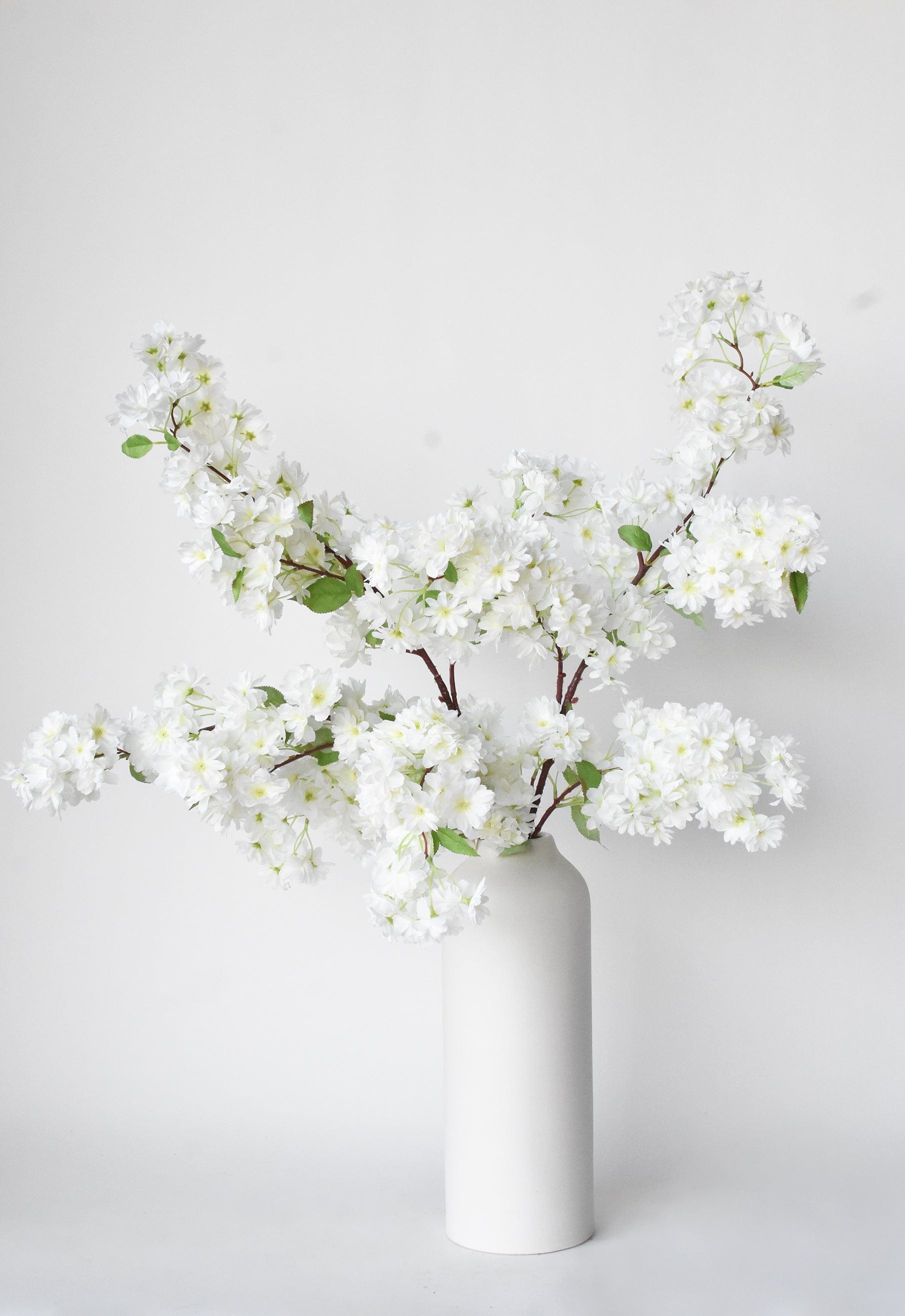 40" Faux Cherry Blossom Branch Stem Cream