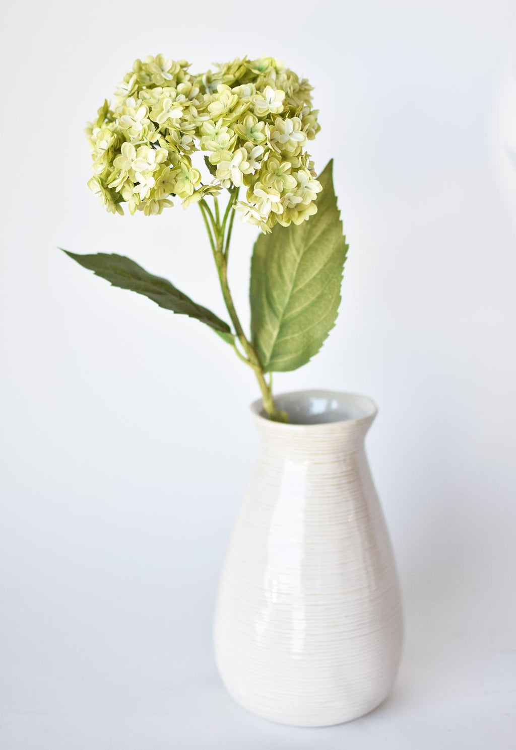 25" Faux Hydrangea Stem Apple Green