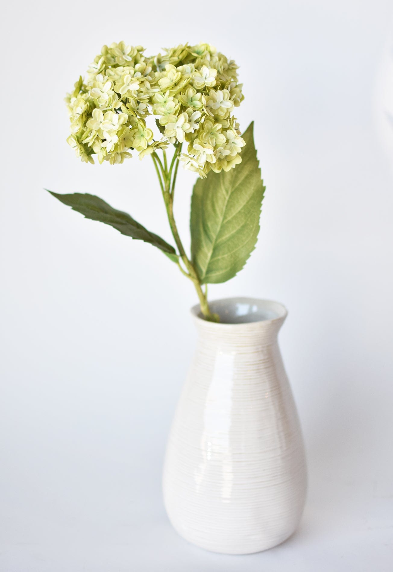 25" Faux Hydrangea Stem Apple Green