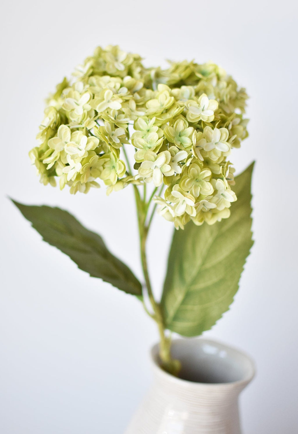 25" Faux Hydrangea Stem Apple Green