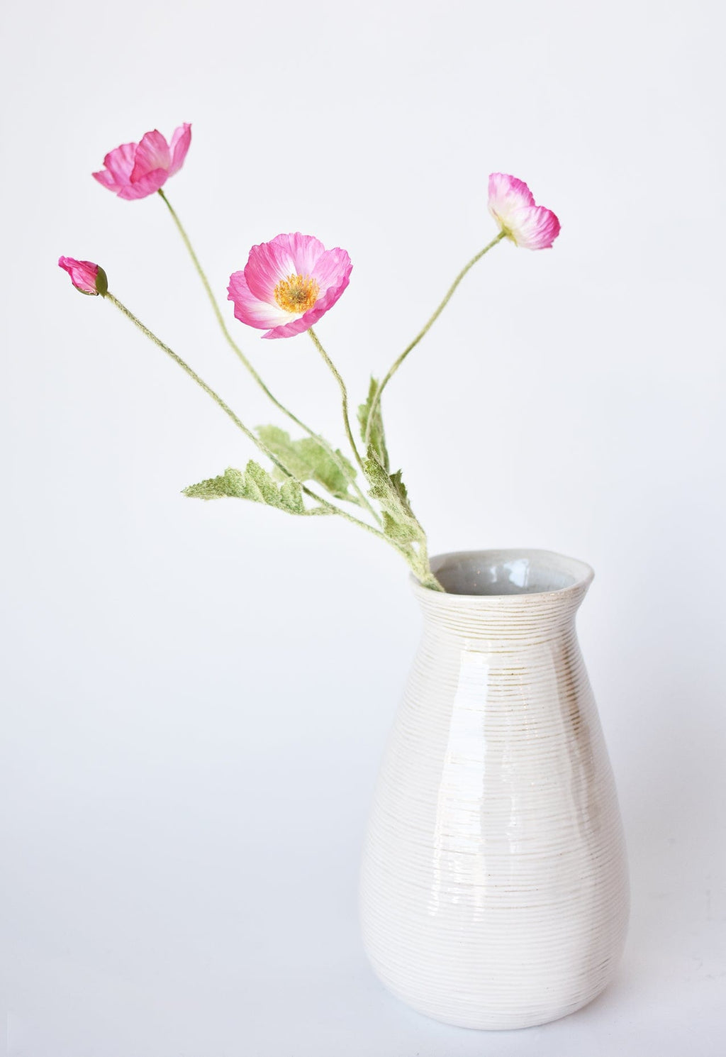 24" Faux Pink Poppy Stem
