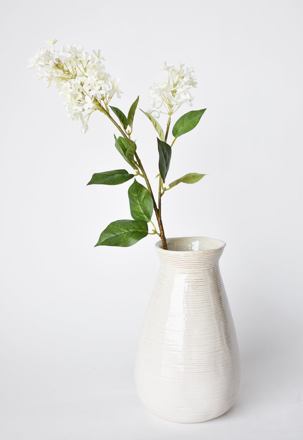 28.5" Faux White English Lilac Stem