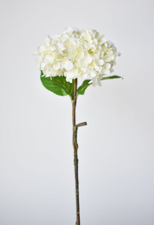 26" Faux Hydrangea Stem Creamy White