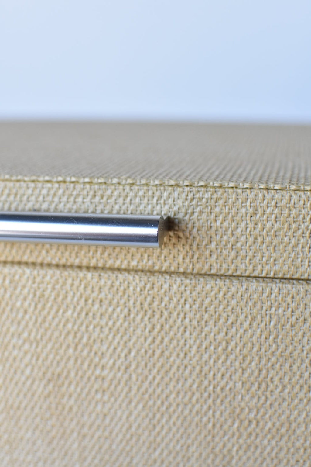 Natural Grasscloth Box with Silver Detail
