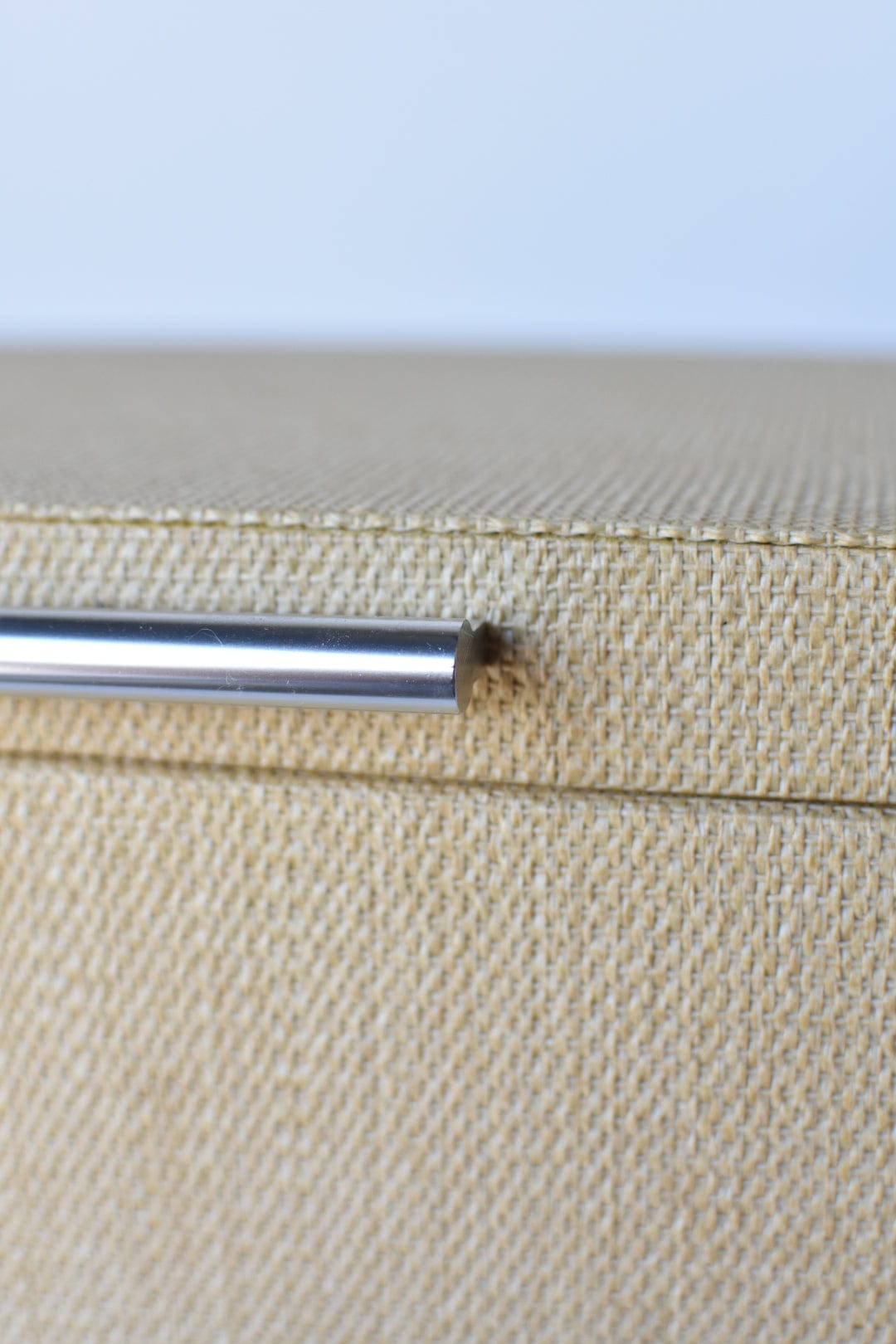 Natural Grasscloth Box with Silver Detail