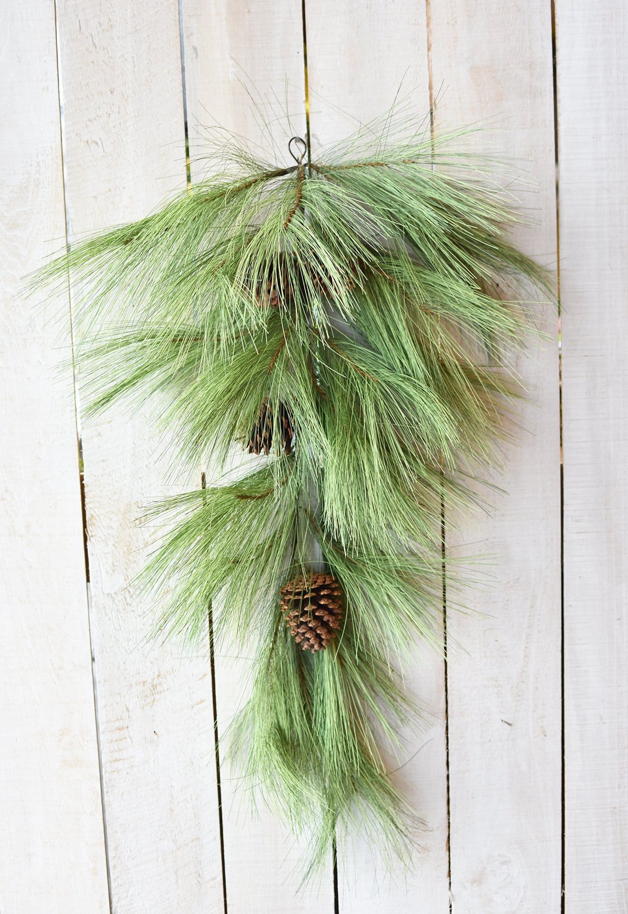 40" Faux Long Needle Pine Swag (w/o bow)