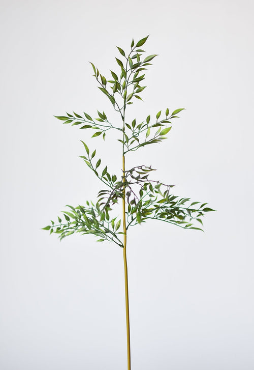27" Faux Mini Bamboo Leaf Stem