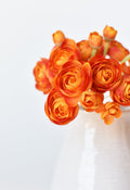 10.5" Faux Peachy Orange Ranunculus Stem Bundle