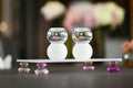 Allison Pearl  White/ Pink Diamond Stack tealight