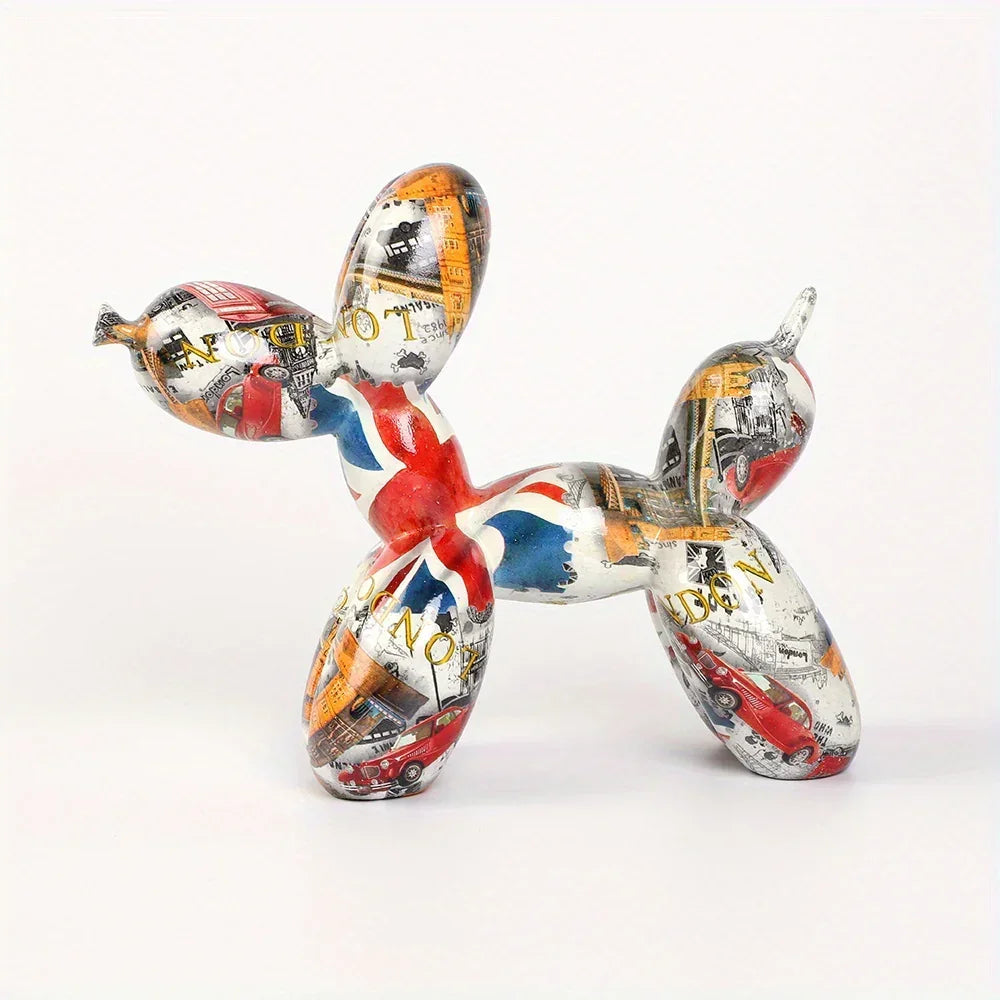Dog Figurine - Handcrafted Colorful Ceramic