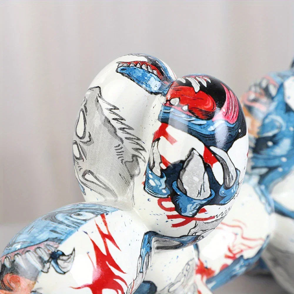 Dog Figurine - Handcrafted Colorful Ceramic