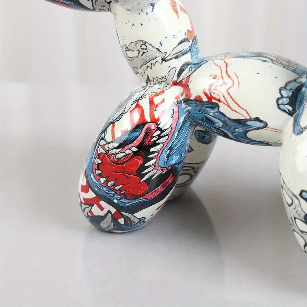 Dog Figurine - Handcrafted Colorful Ceramic