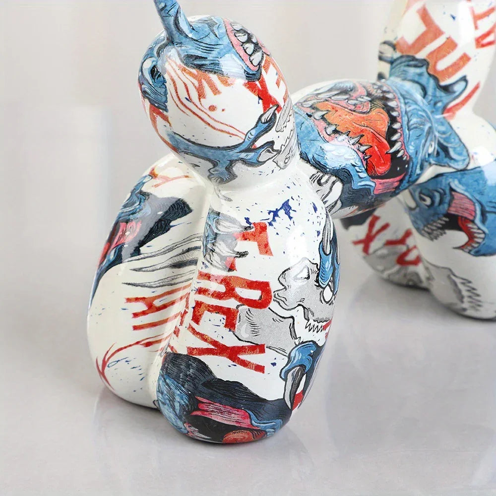 Dog Figurine - Handcrafted Colorful Ceramic