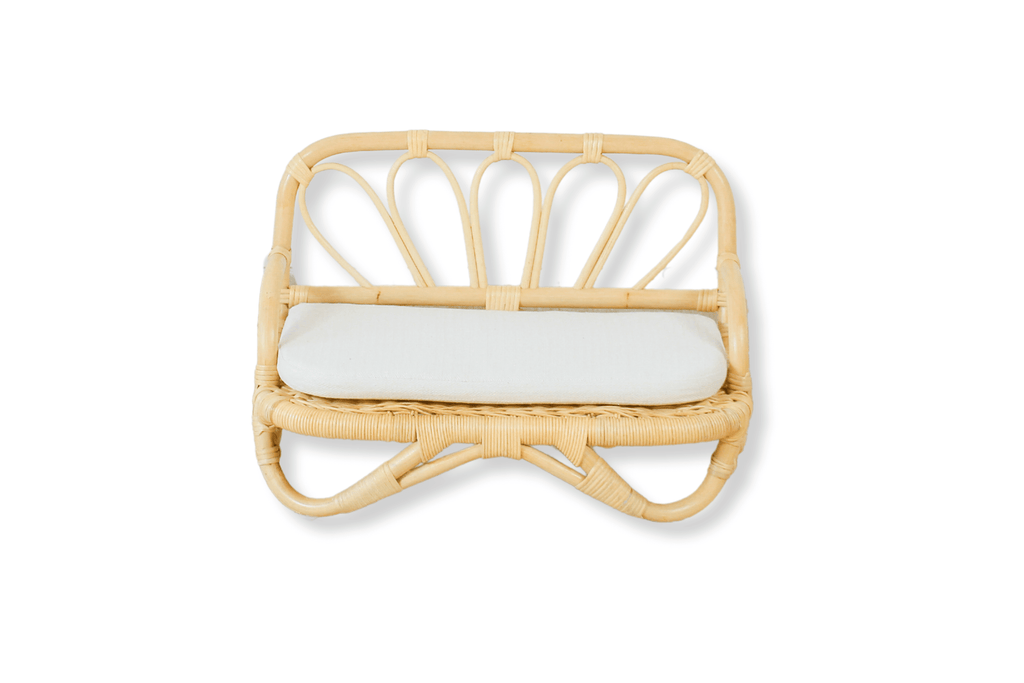 The Heirloom Doll Couch | Boho Montessori Doll Furniture | Eco-Friendly Pretend Play Sofa for Dolls