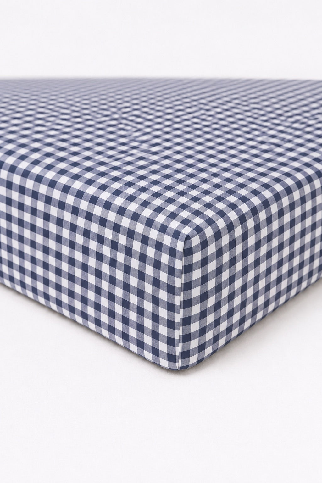 Navy Blue Gingham Crib Sheet