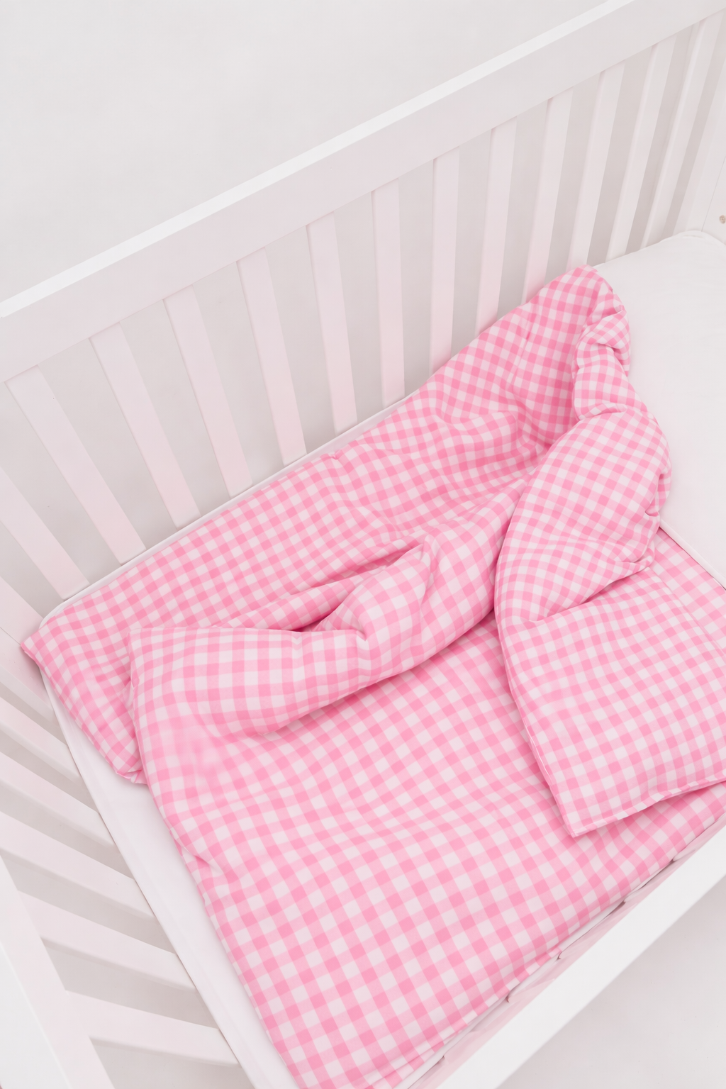 Pink Gingham Crib Quilted Blanket
