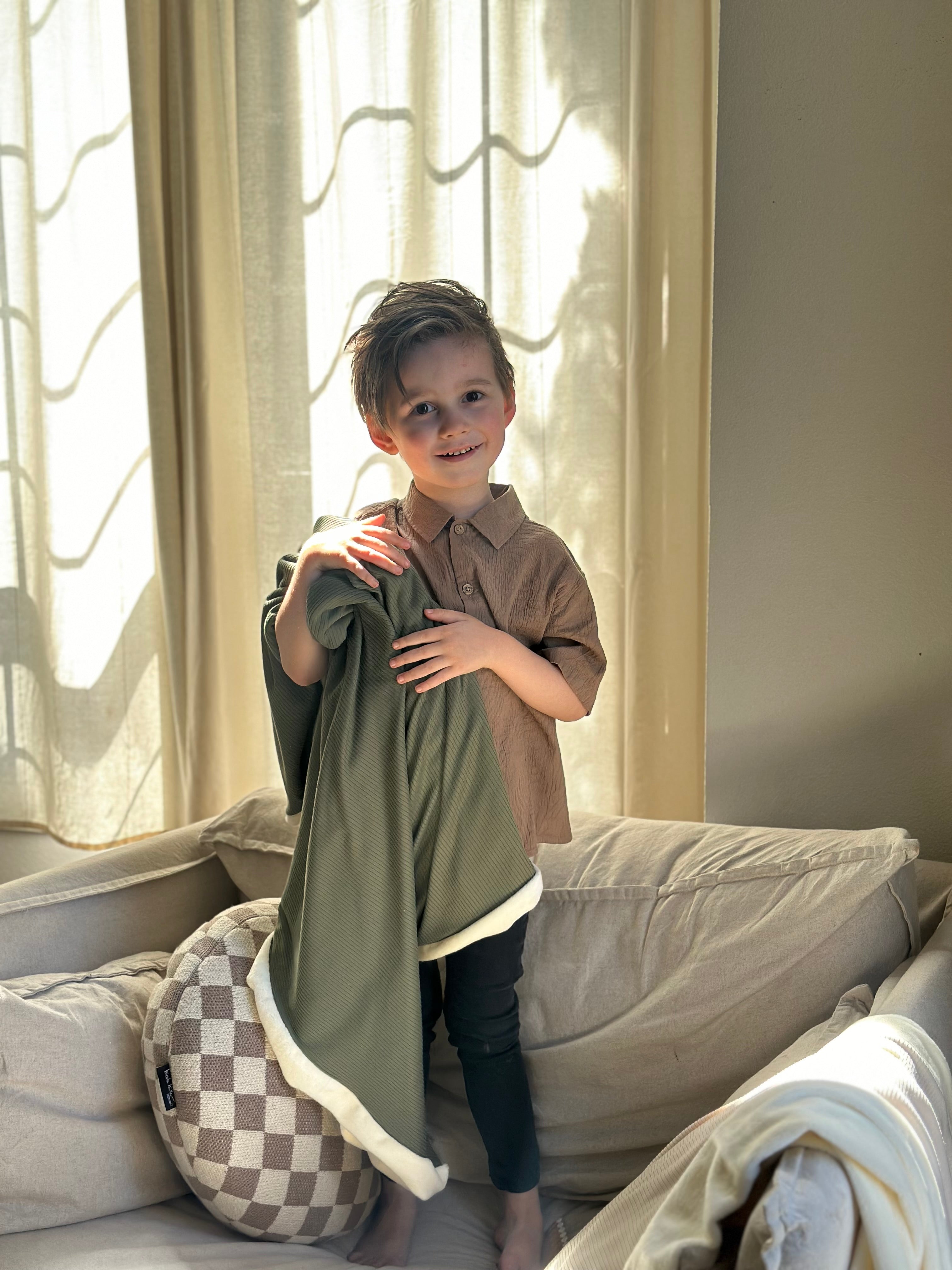 Moss Ribbed Toddler Blanket