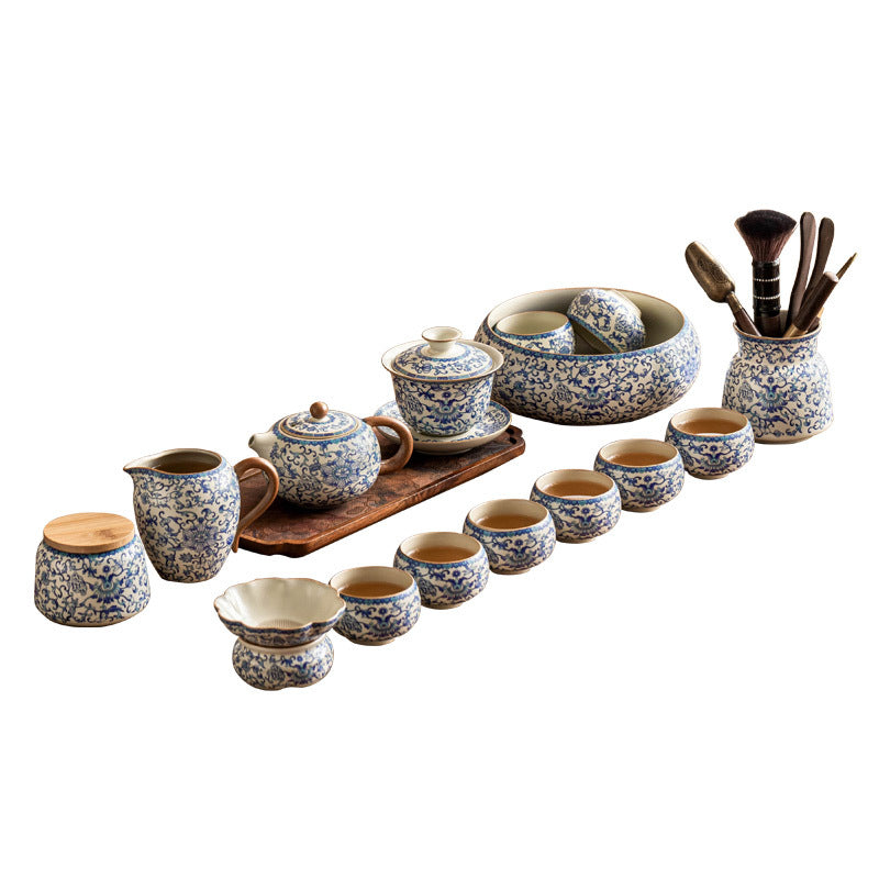 Blue & White Lotus Tea Service