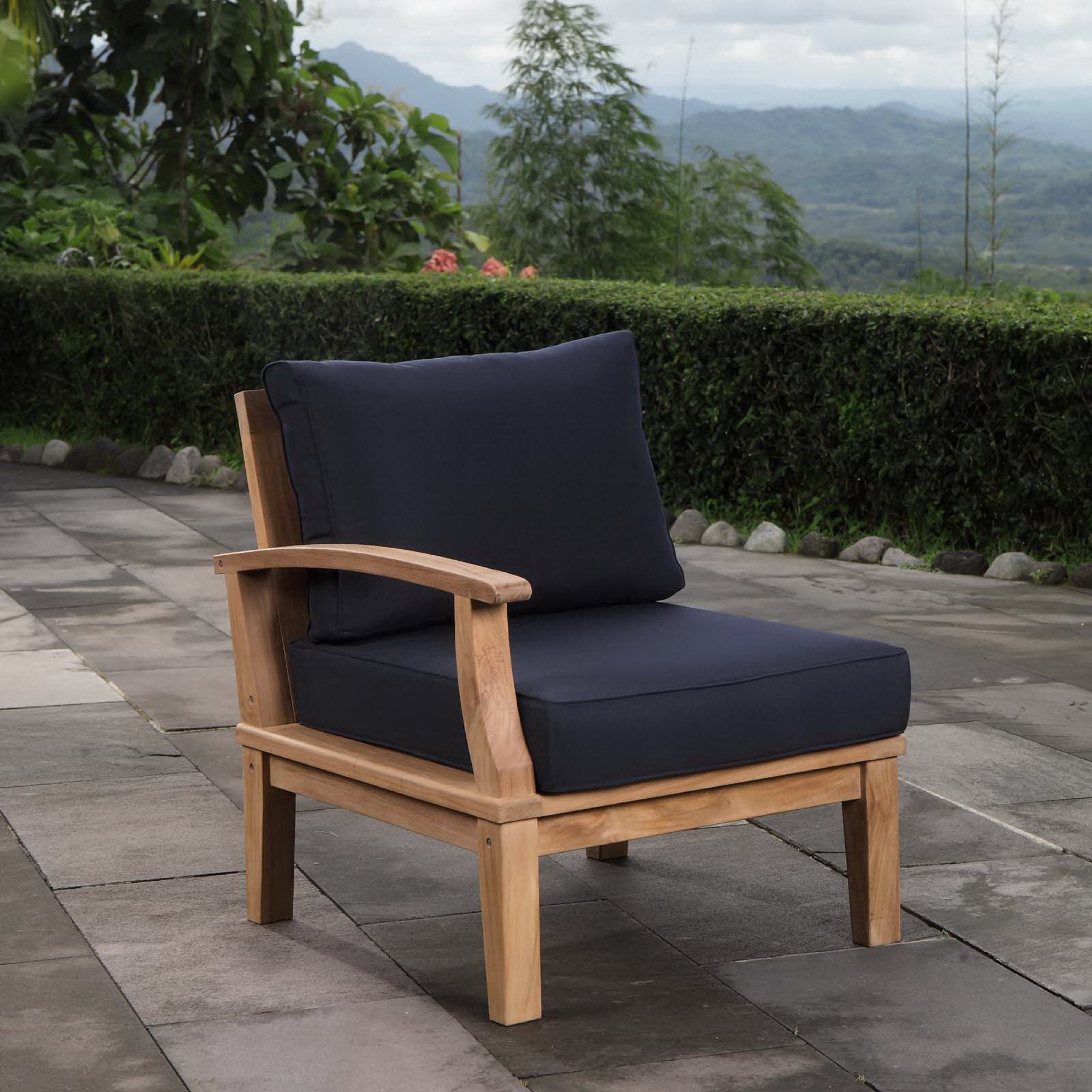 Marina Outdoor Patio Teak Left-Facing Sofa by Modway