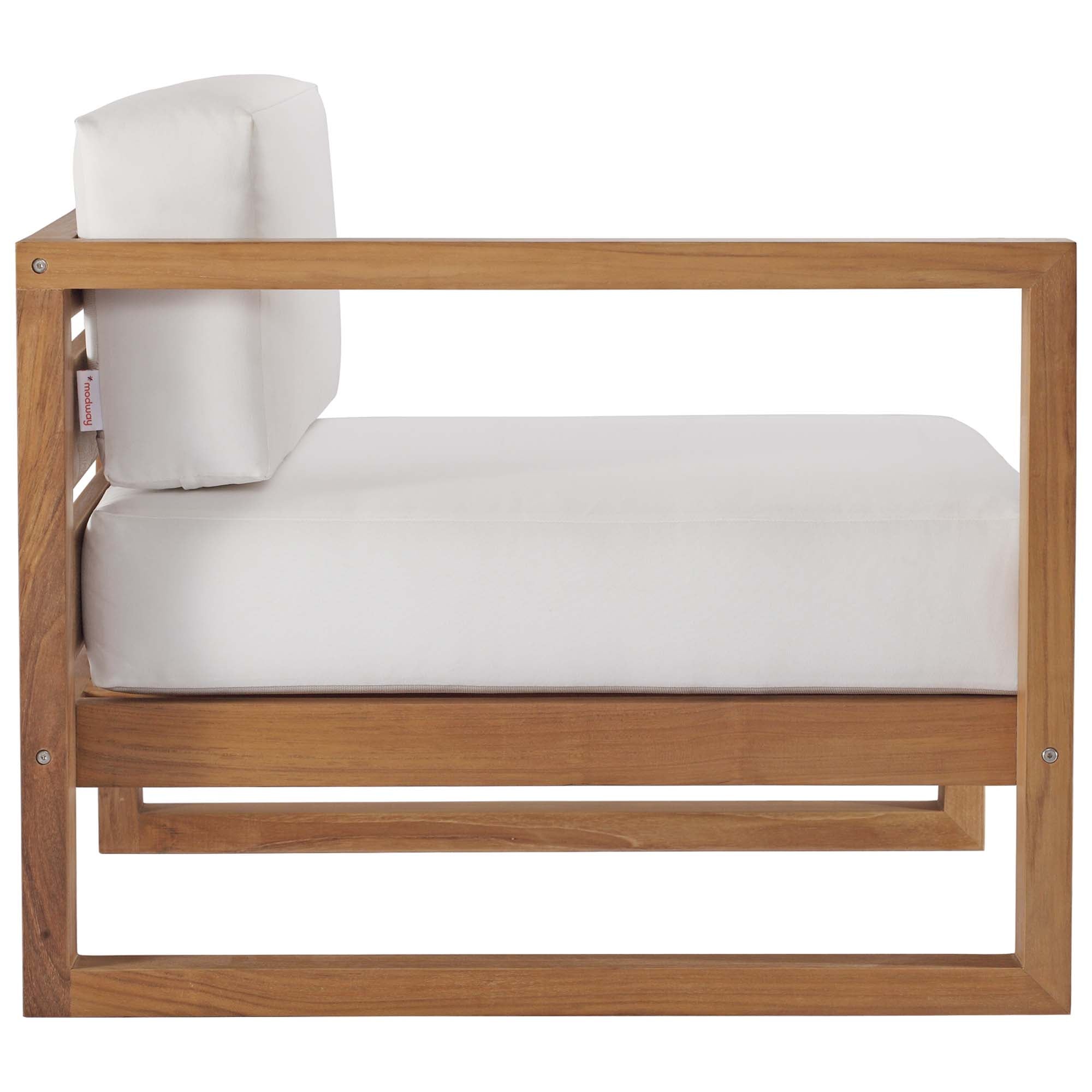 Upland Outdoor Patio Teak Wood Left-Arm Chair by Modway