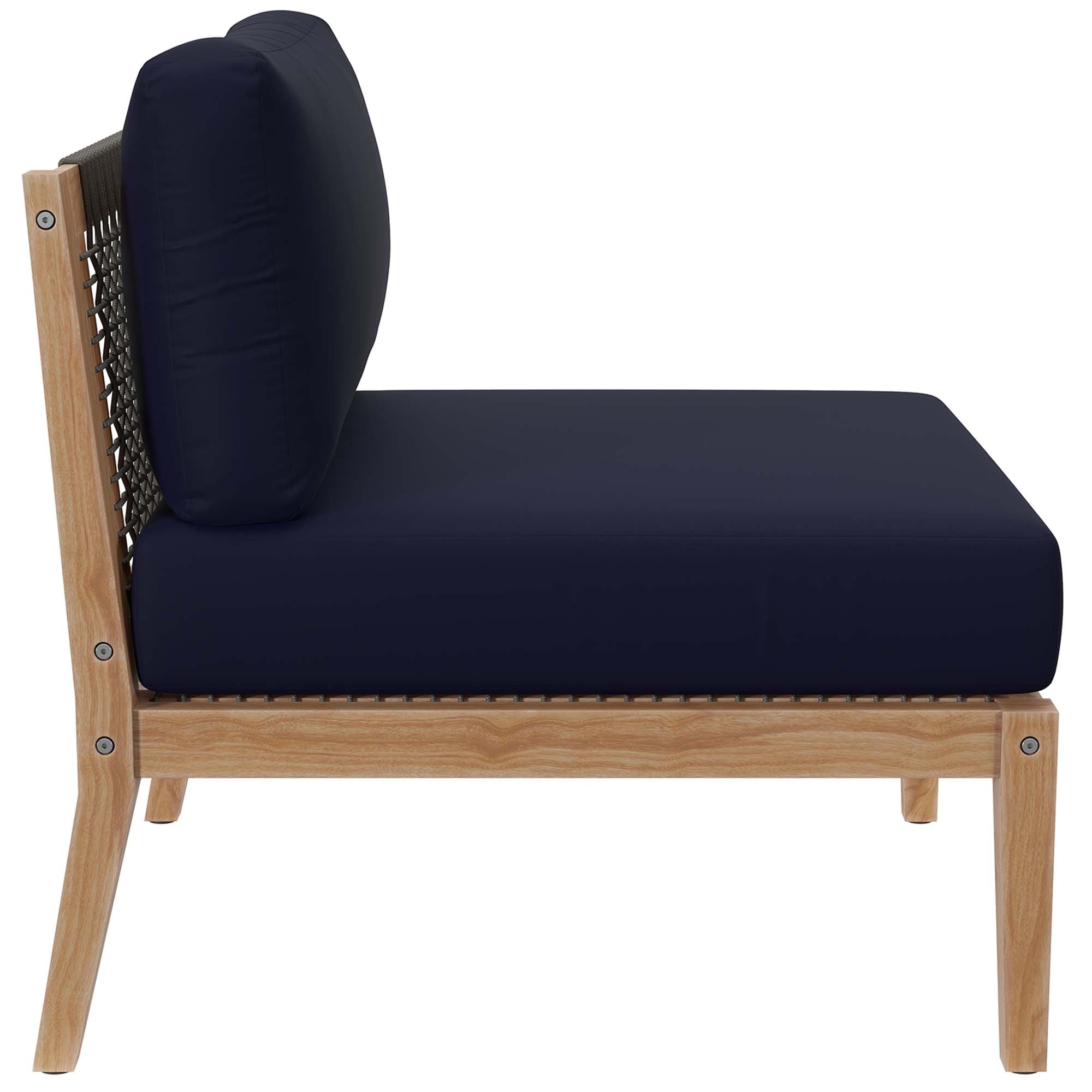 Clearwater Outdoor Patio Teak Wood Armless Chair by Modway