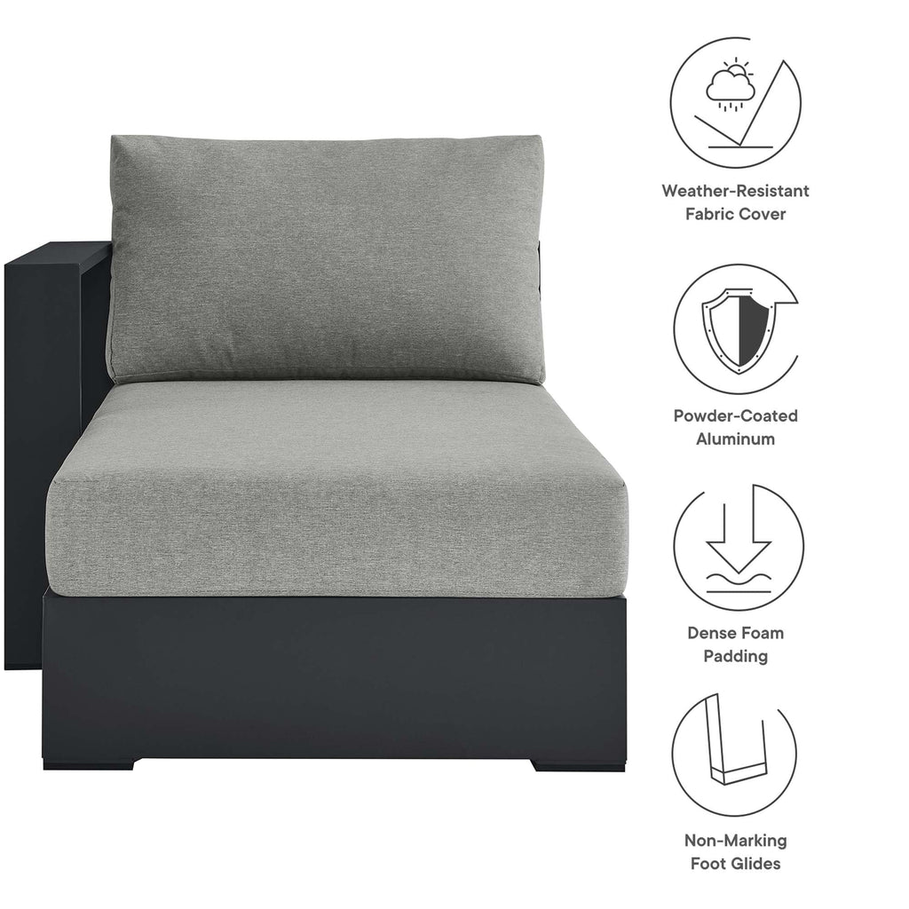 Tahoe Outdoor Patio Powder-Coated Aluminum Left-Facing Chaise Lounge