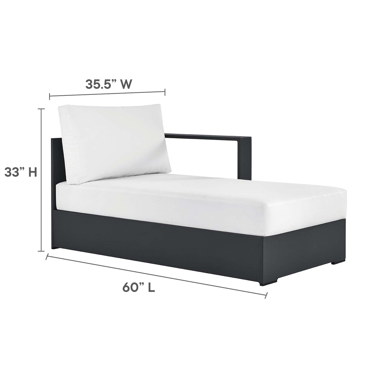 Tahoe 2-Piece Outdoor Aluminum Chaise Sectional Sofa